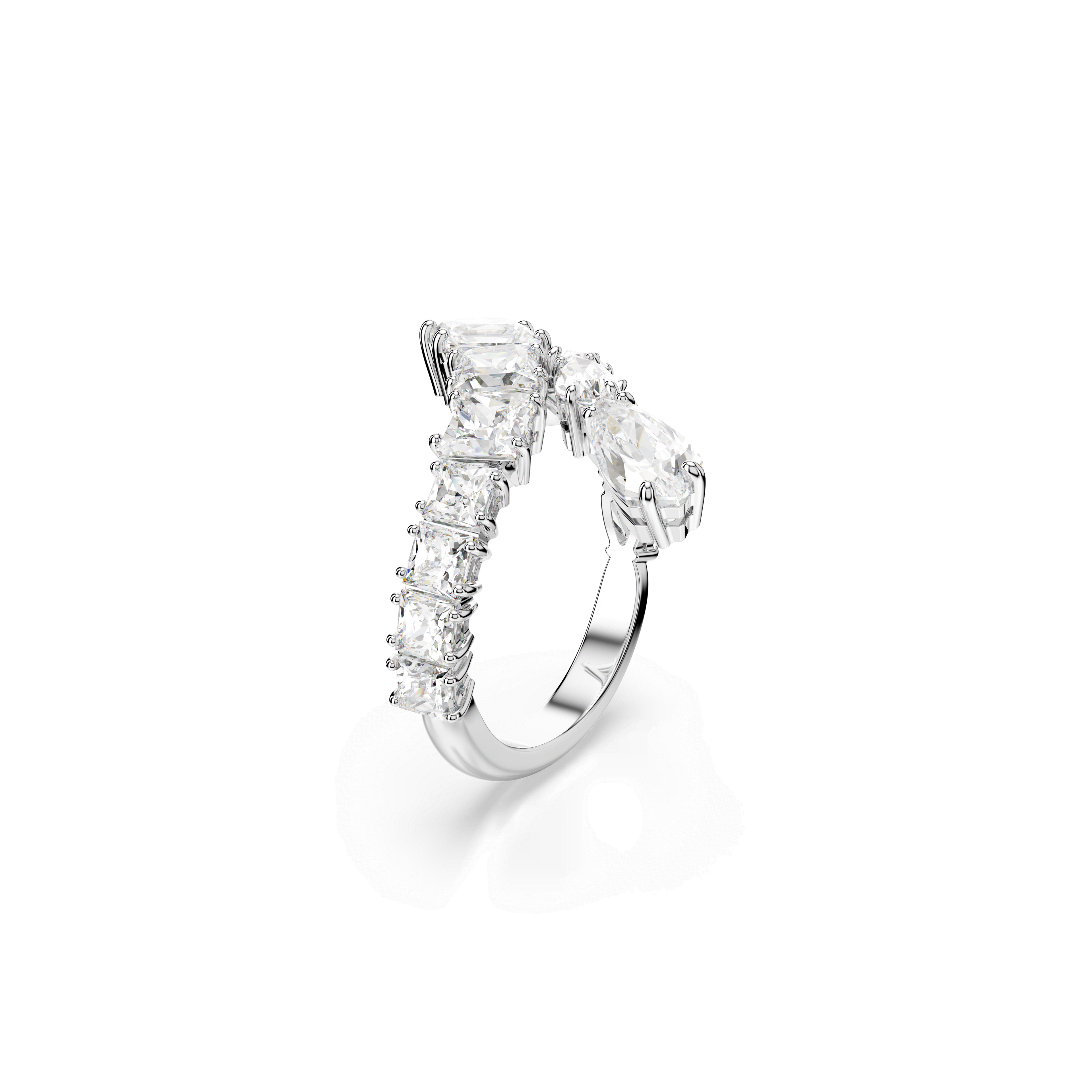 Swarovski Matrix Mixed Cuts Ring Rhodium Plated — view 2