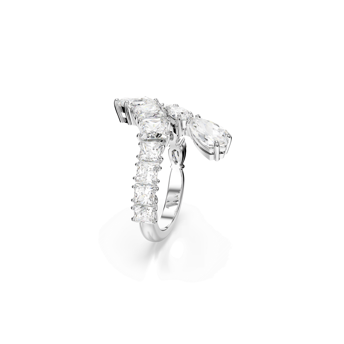 Swarovski Matrix Mixed Cuts Ring Rhodium Plated — view 3