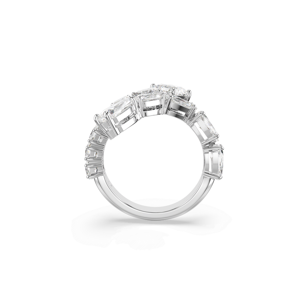 Swarovski Matrix Mixed Cuts Ring Rhodium Plated — view 4