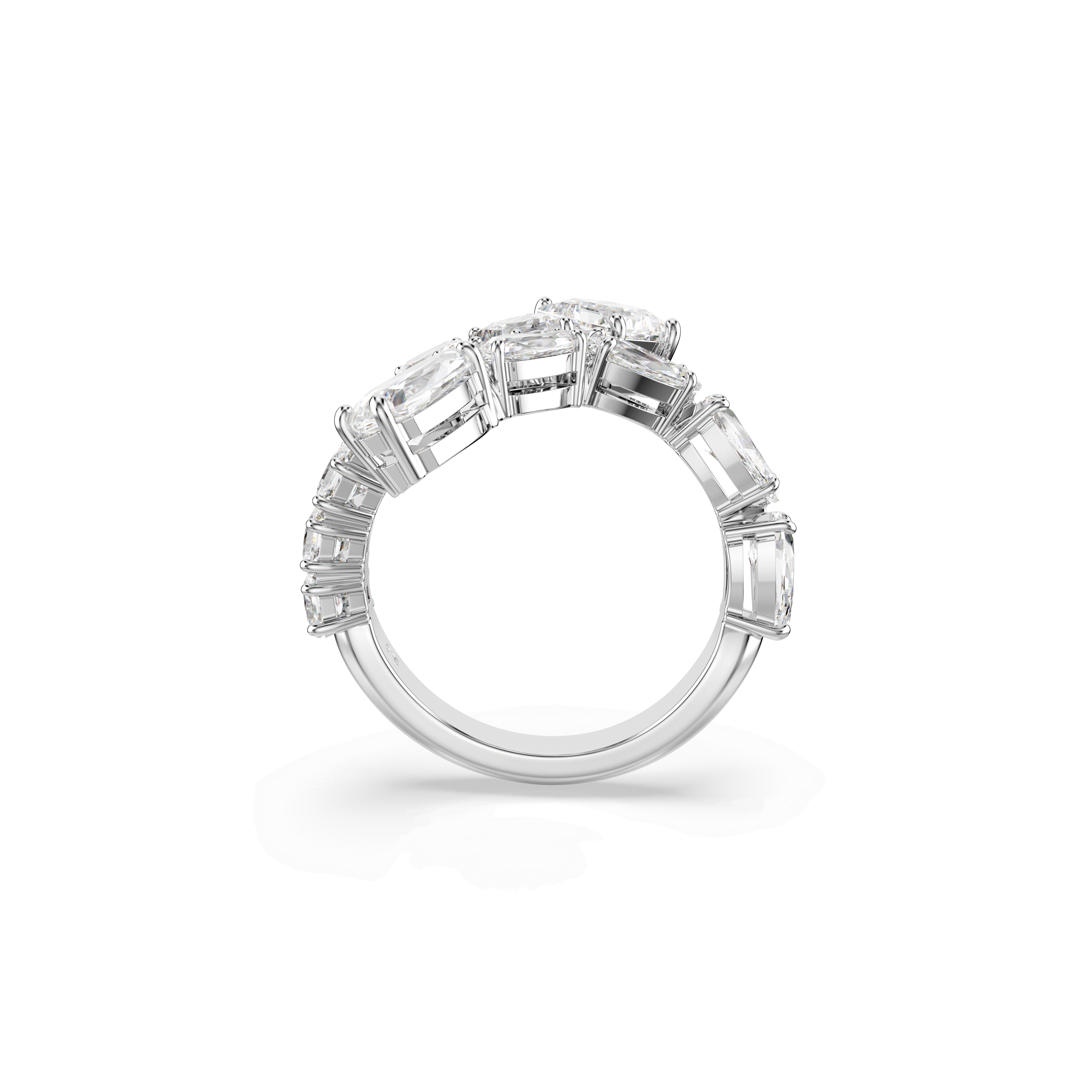 Swarovski Matrix Mixed Cuts Ring Rhodium Plated — view 4