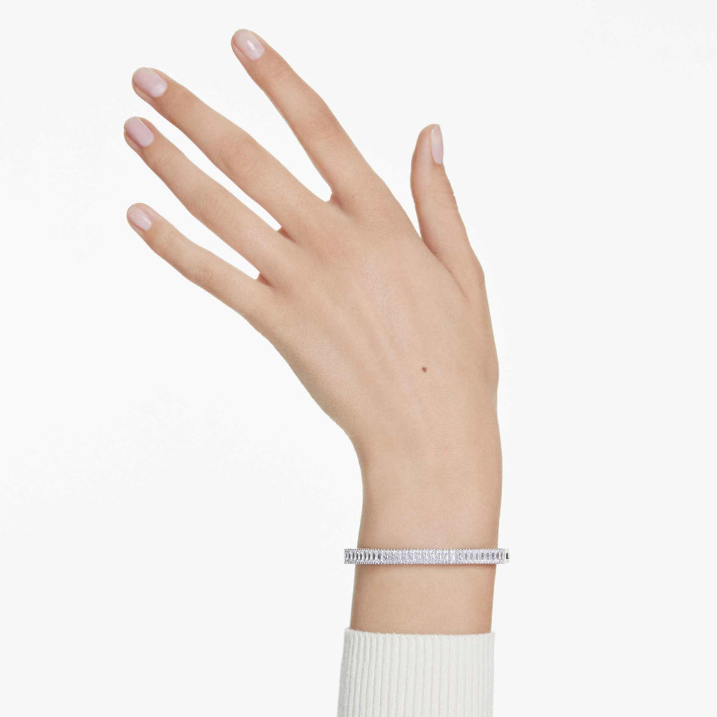 Swarovski Matrix Baguette Cut Bangle Rhodium Plated — view 2