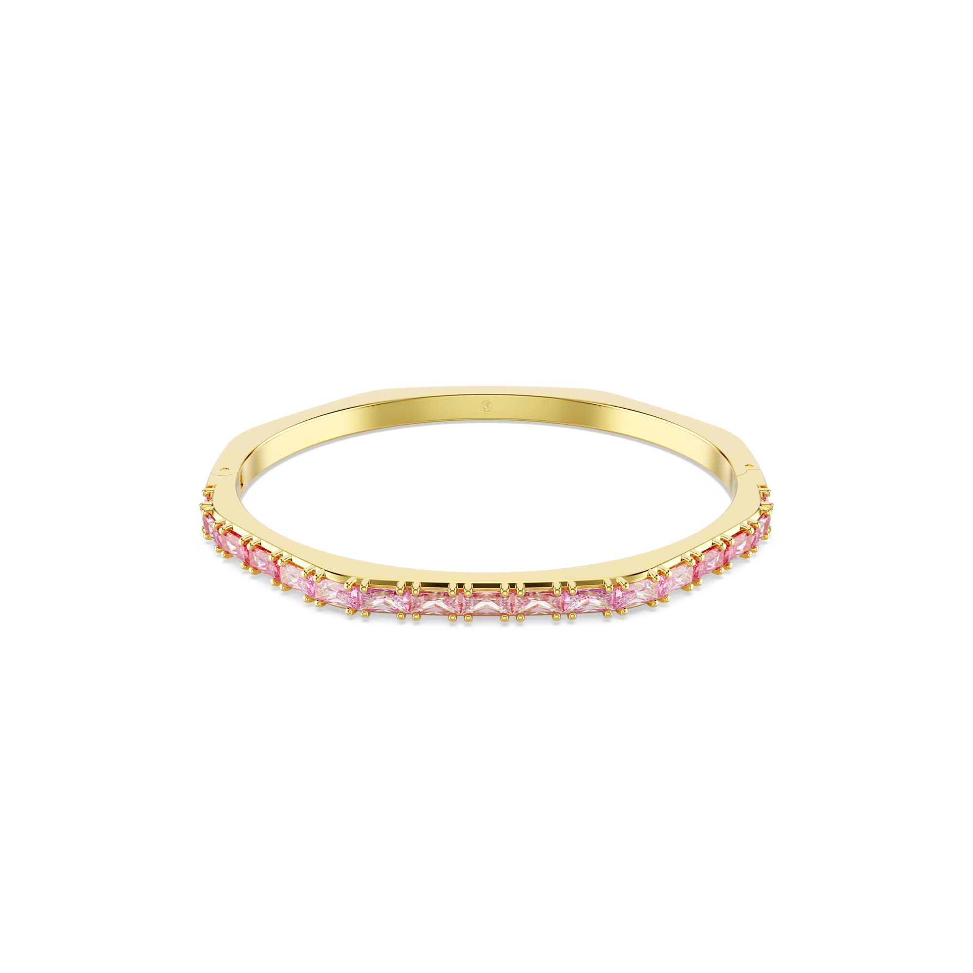 Swarovski Matrix Pink Baguette Cut Bangle Gold Plated
