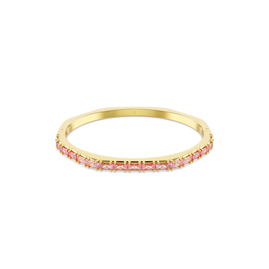 Swarovski Matrix Pink Baguette Cut Bangle Gold Plated