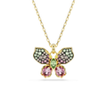 Swarovski Idyllia Multicoloured Butterfly Crystal Pendant Necklace Gold Plated