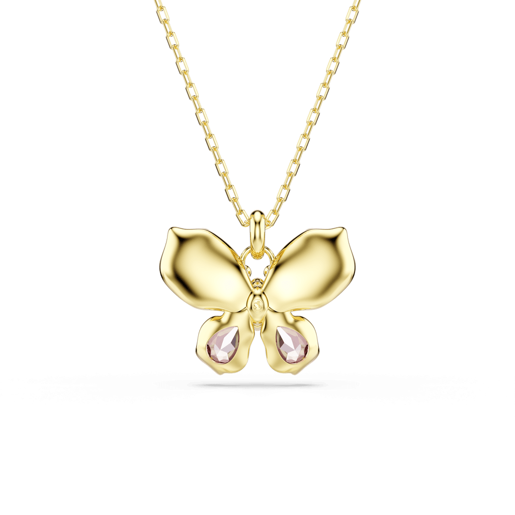 Swarovski Idyllia Multicoloured Butterfly Crystal Pendant Necklace Gold Plated — view 4