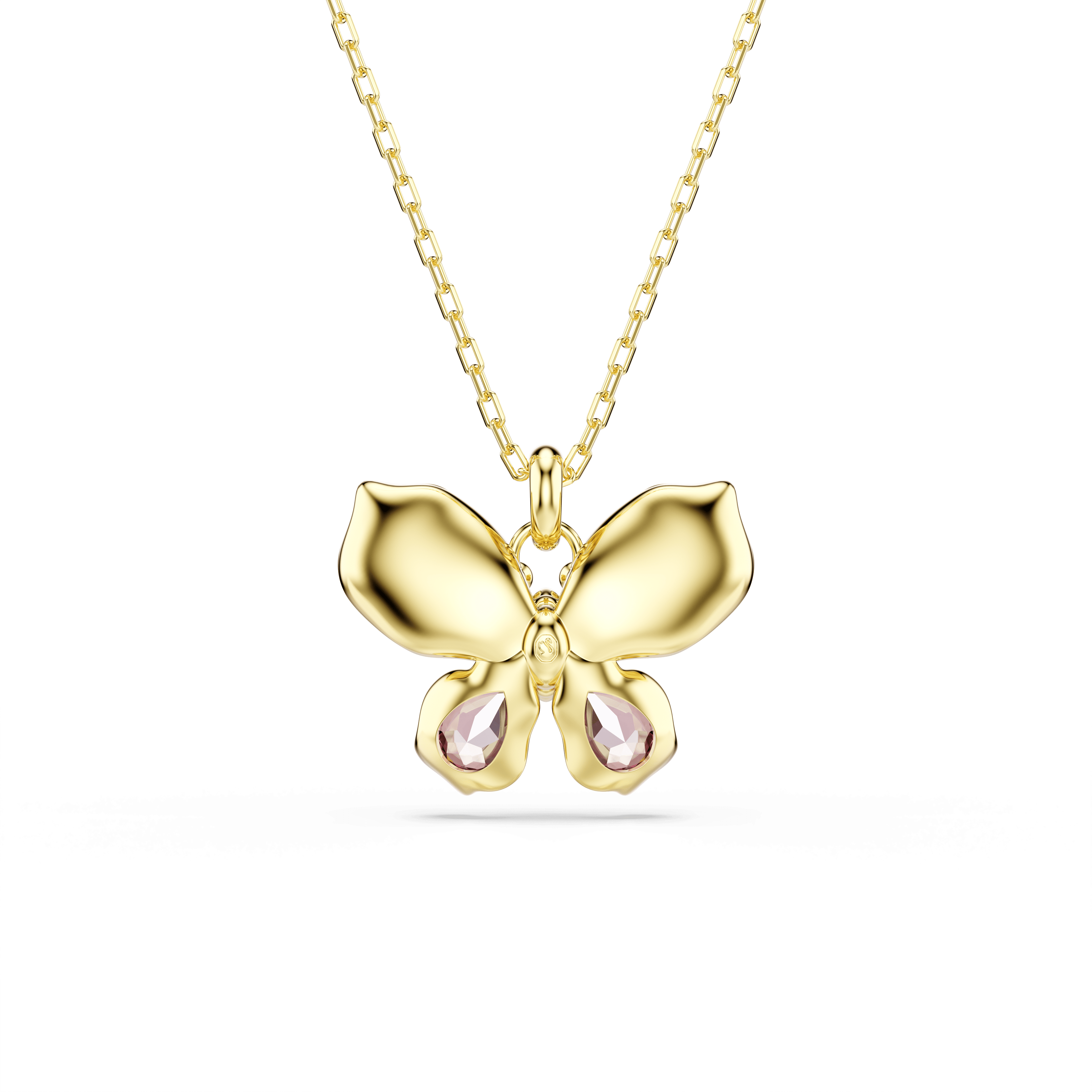 Swarovski Idyllia Multicoloured Butterfly Crystal Pendant Necklace Gold Plated — view 4