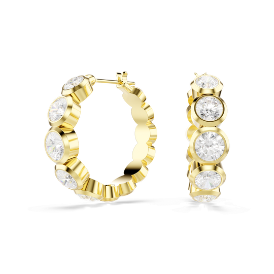 Swarovski Imber Round Cut Bezel Set Hoop Earrings