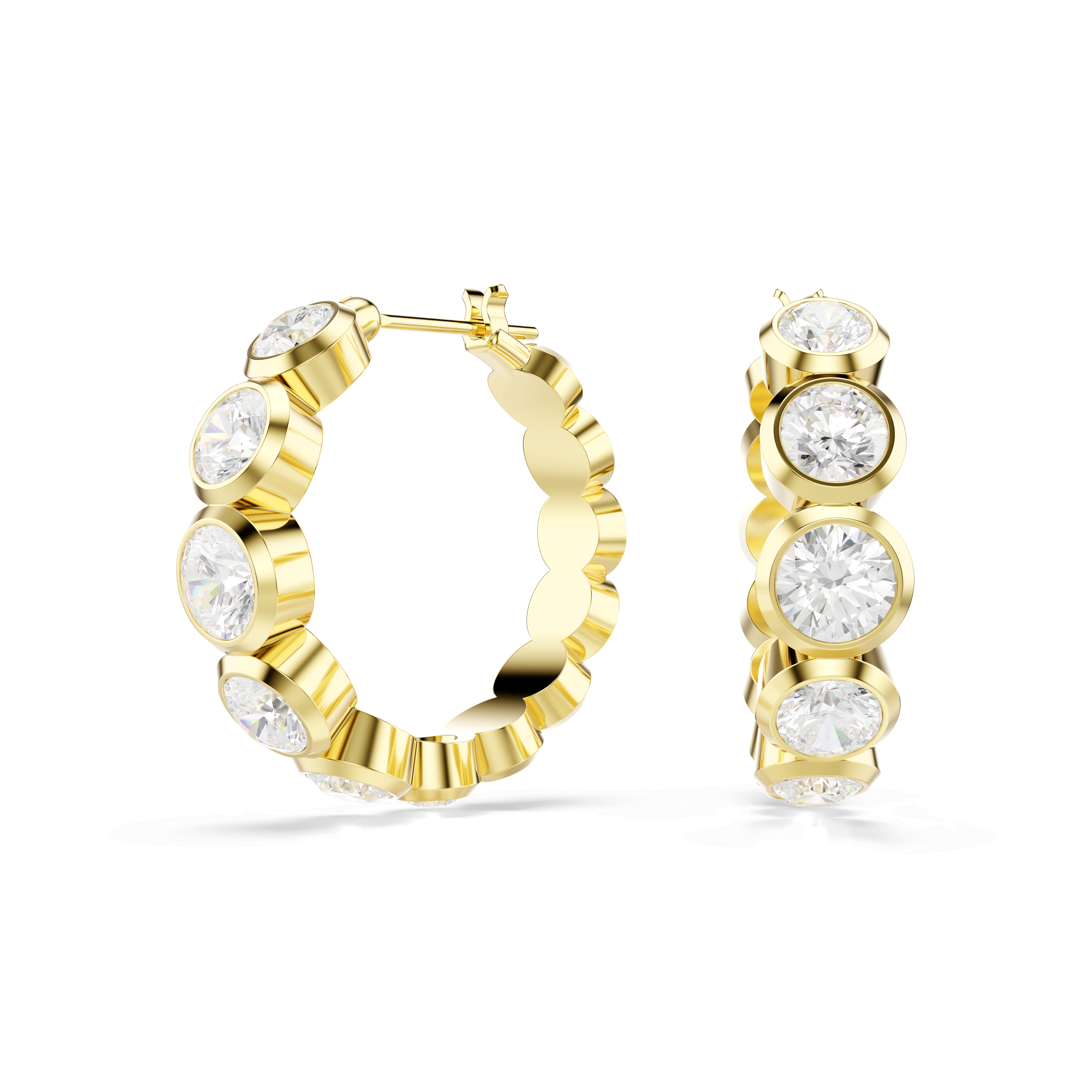 Swarovski Imber Round Cut Bezel Set Hoop Earrings