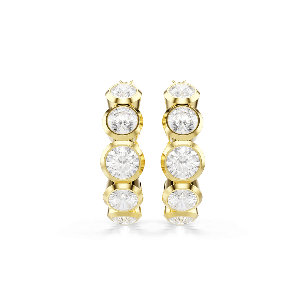 Swarovski Imber Round Cut Bezel Set Hoop Earrings — view 2