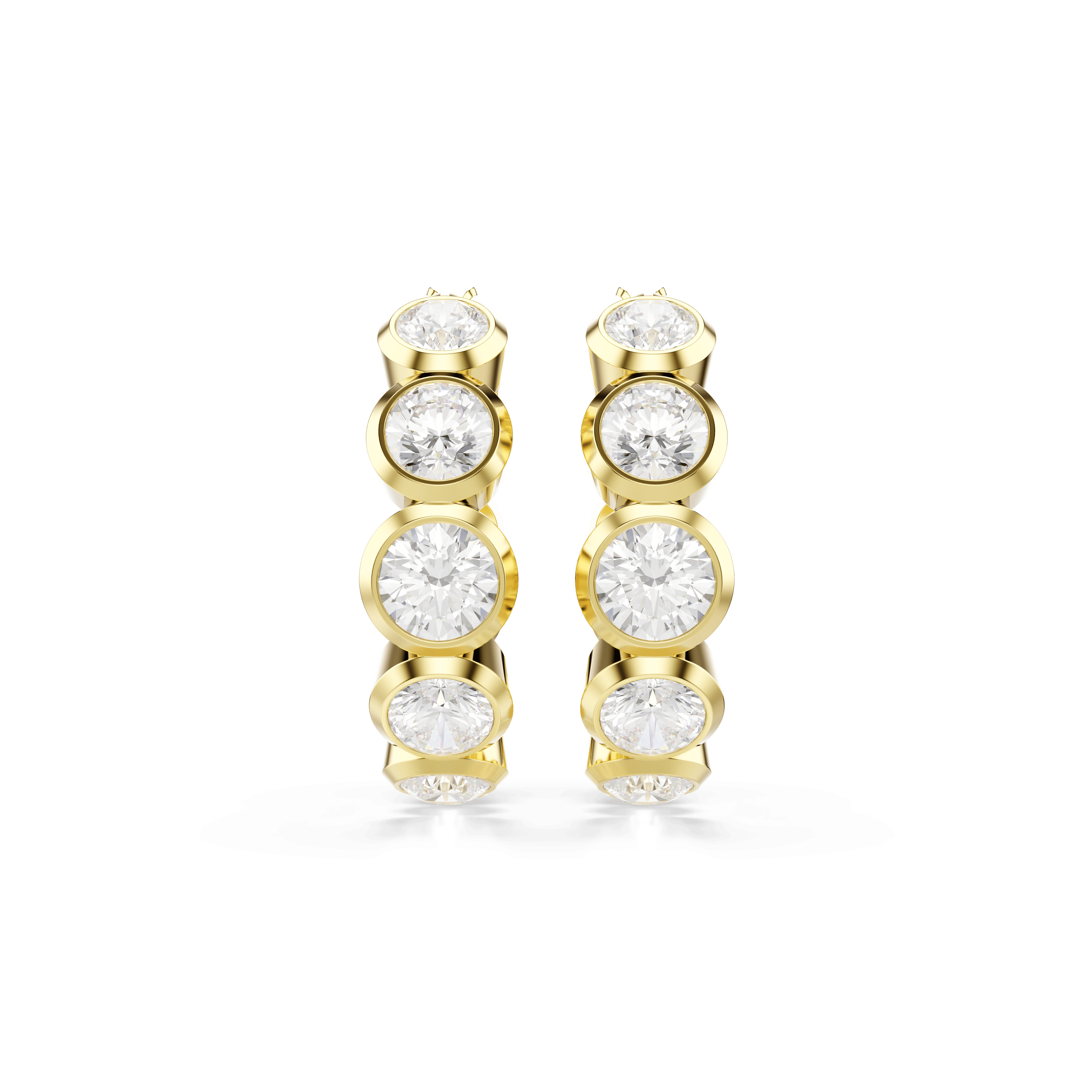 Swarovski Imber Round Cut Bezel Set Hoop Earrings — view 2