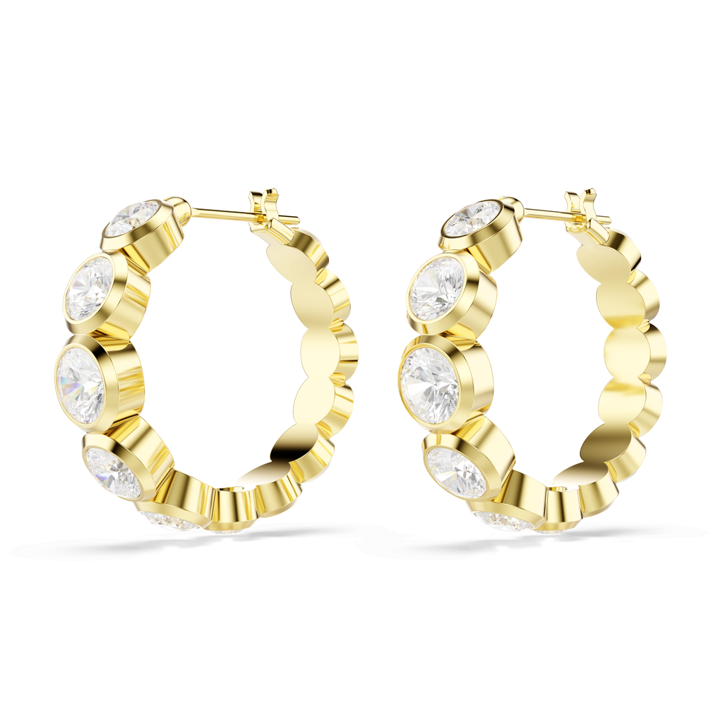 Swarovski Imber Round Cut Bezel Set Hoop Earrings — view 3