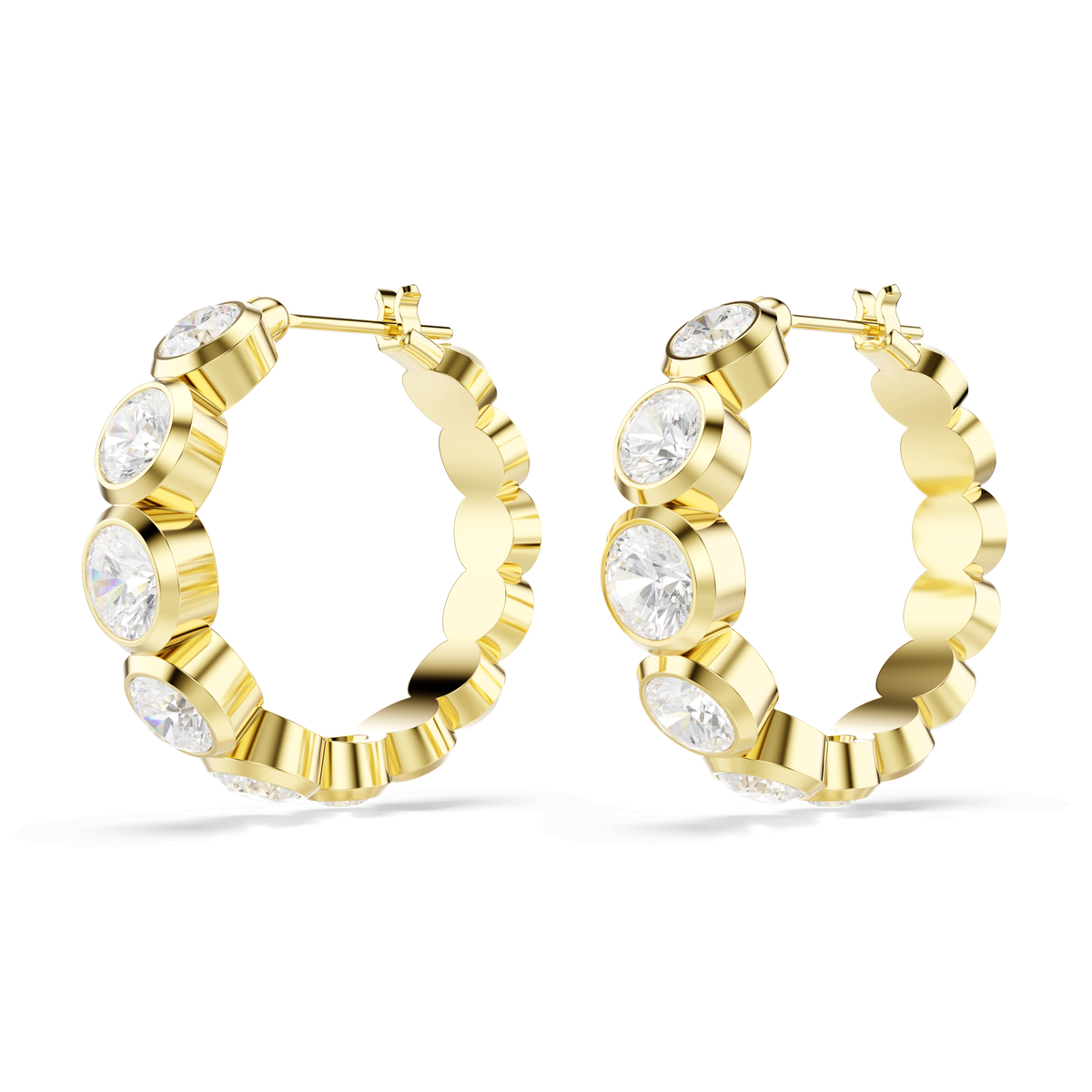 Swarovski Imber Round Cut Bezel Set Hoop Earrings — view 3