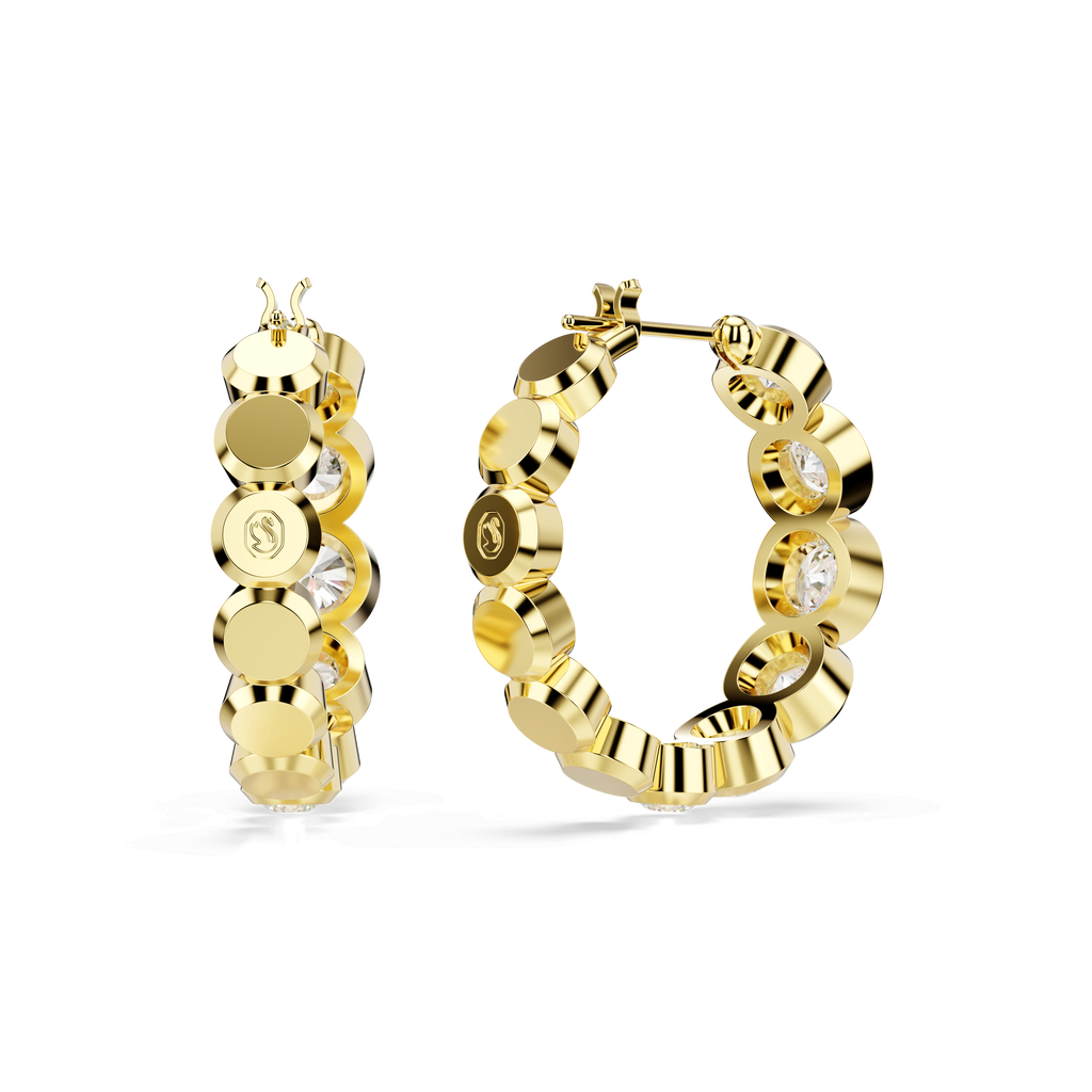 Swarovski Imber Round Cut Bezel Set Hoop Earrings — view 4
