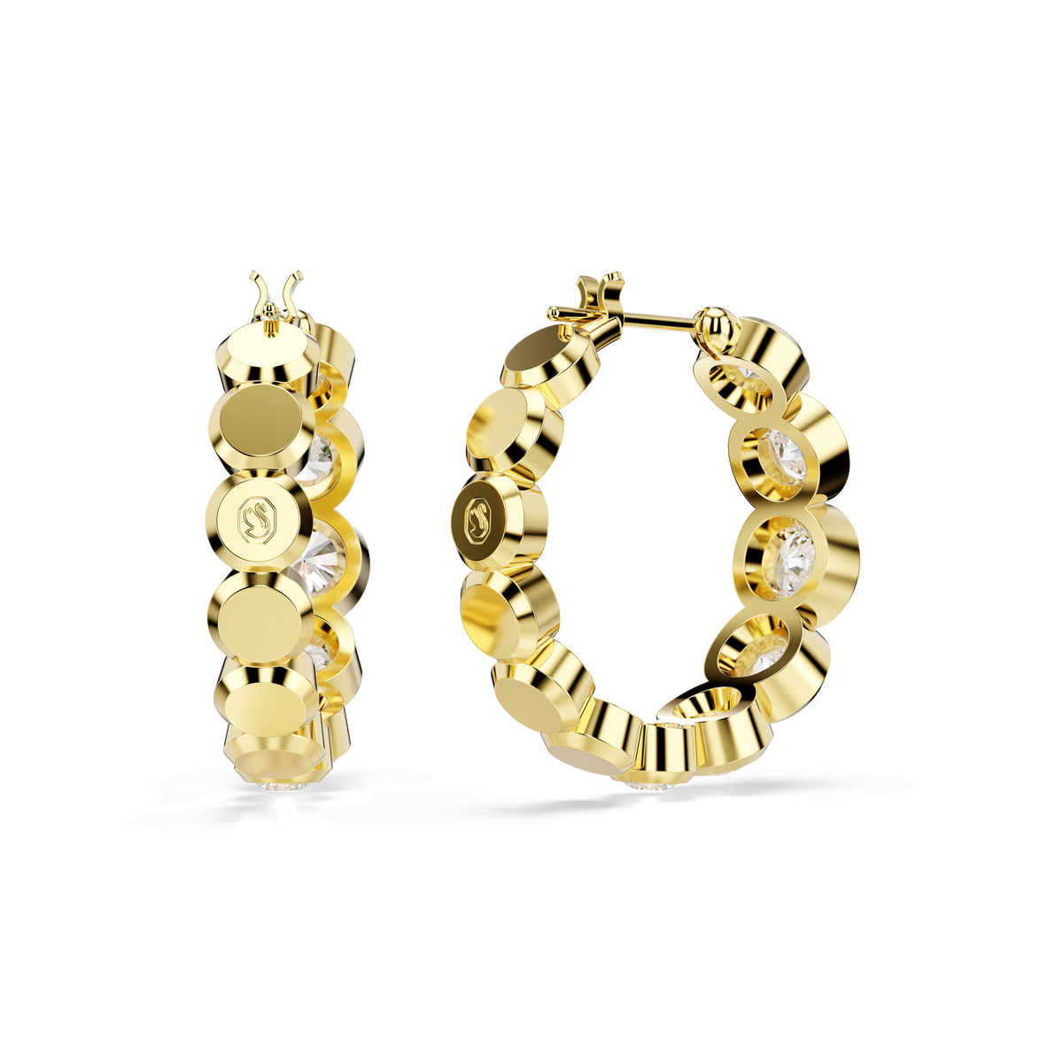 Swarovski Imber Round Cut Bezel Set Hoop Earrings — view 4