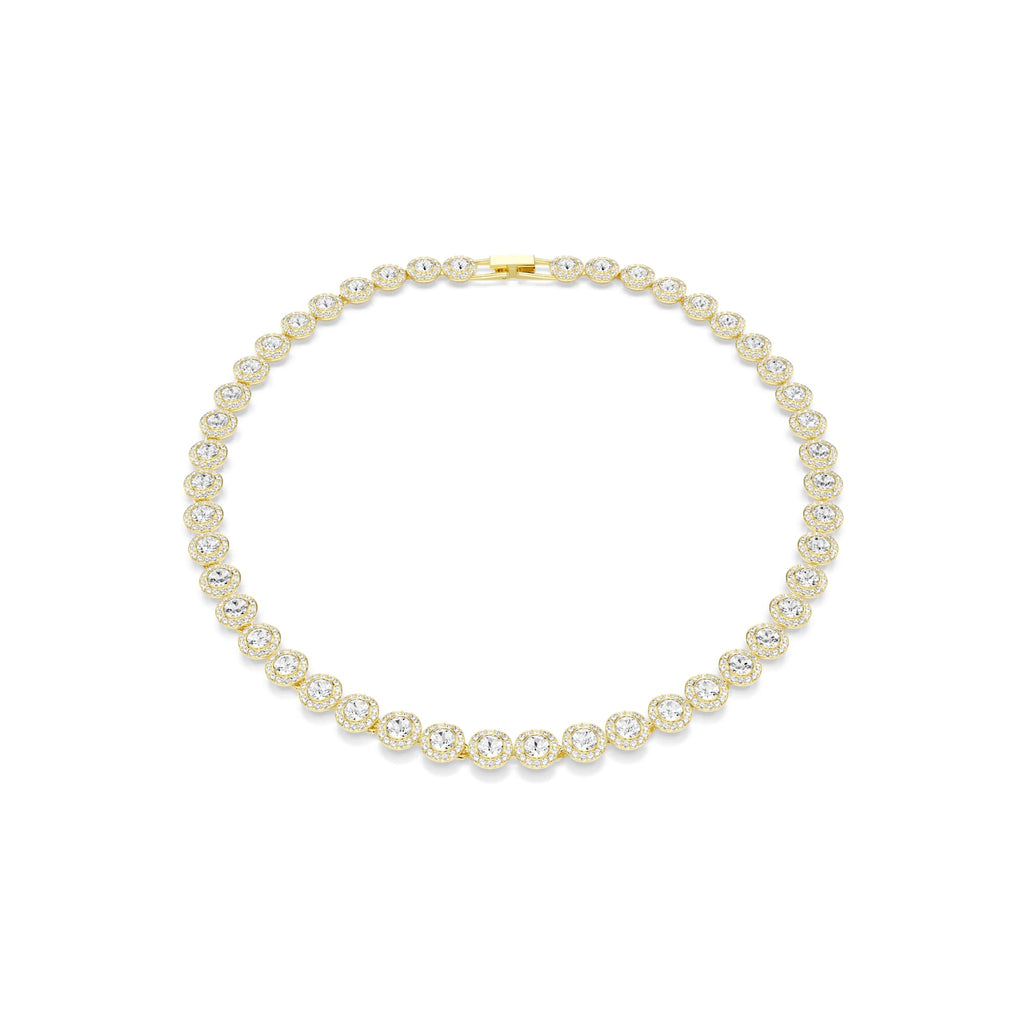 Swarovski Una Angelic Round Cut Crystal Necklace Rhodium Plated