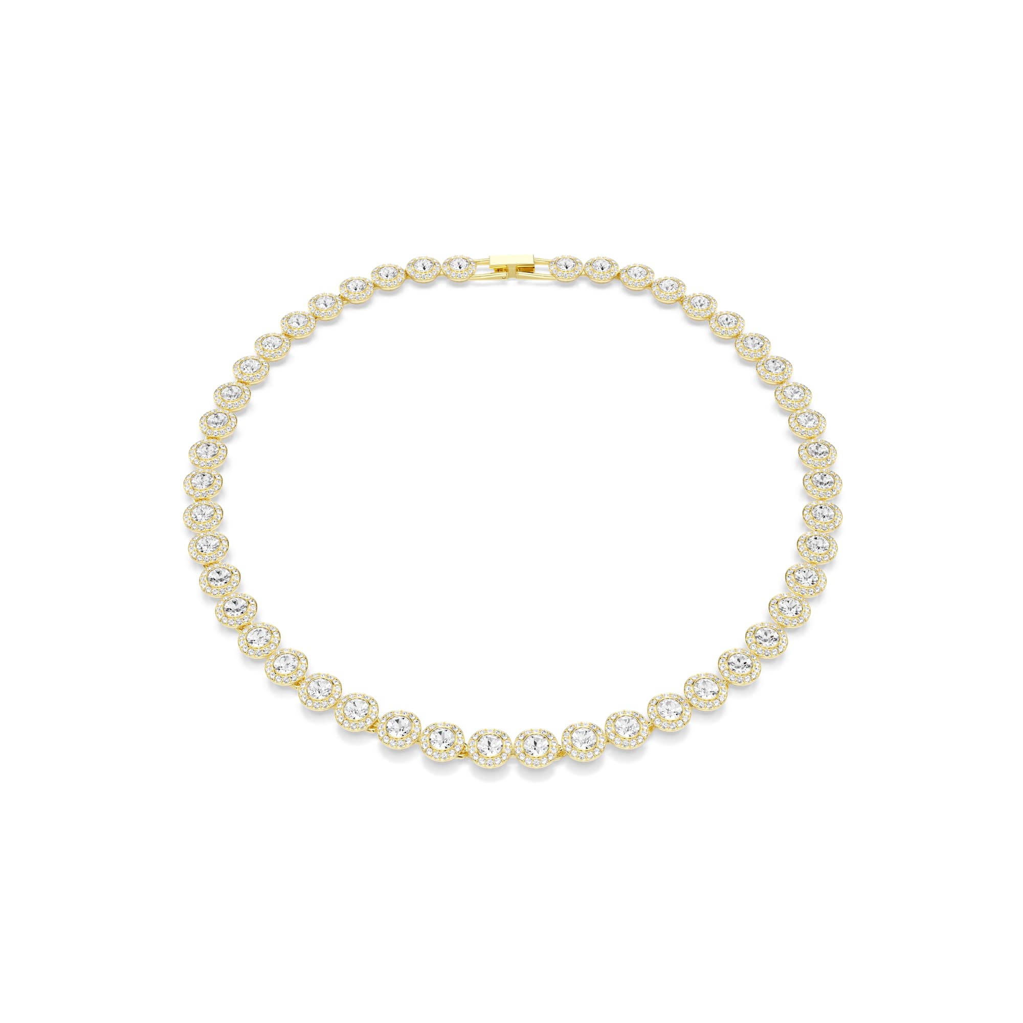 Swarovski Una Angelic Round Cut Crystal Necklace Rhodium Plated