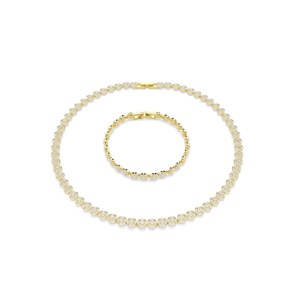 Swarovski Una Angelic Necklace and Bracelet Set Gold Plated