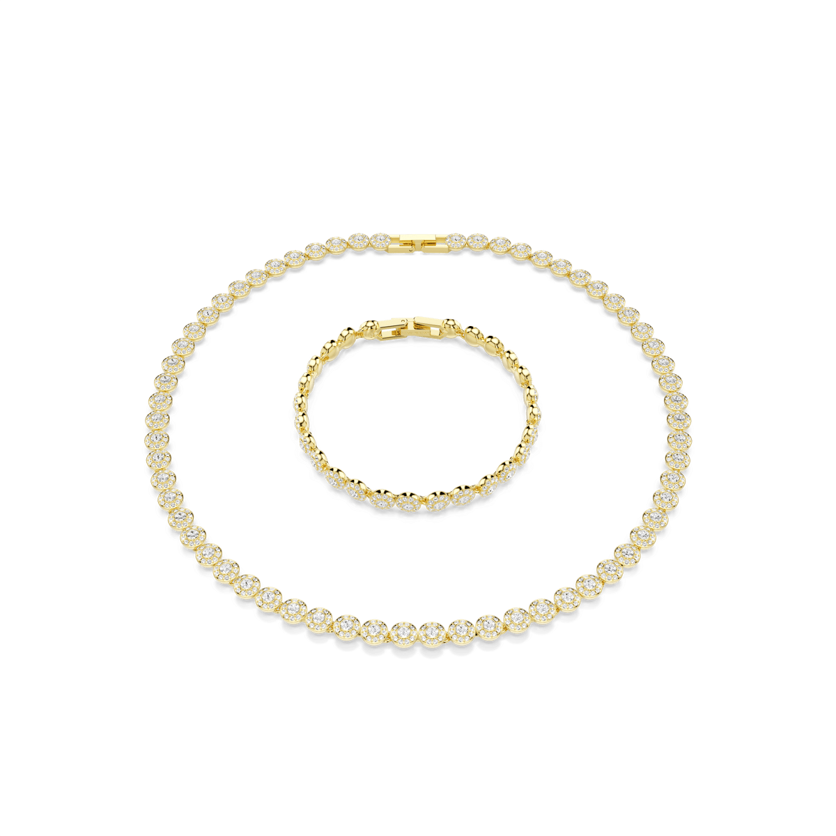 Swarovski Una Angelic Necklace and Bracelet Set Gold Plated