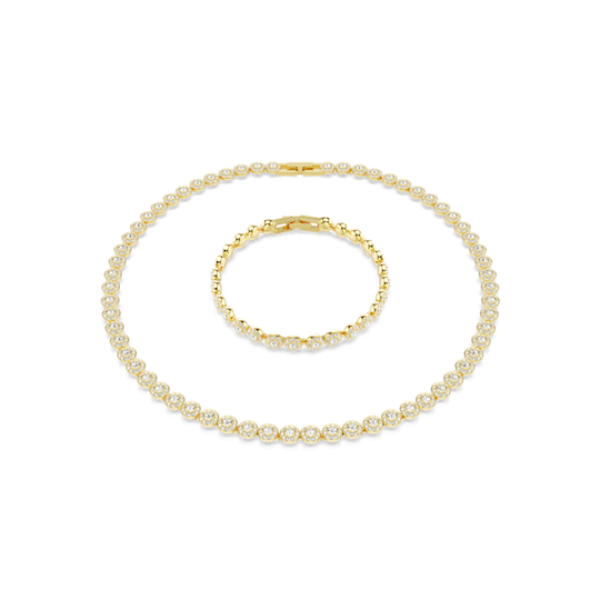 Swarovski Una Angelic Necklace and Bracelet Set Gold Plated