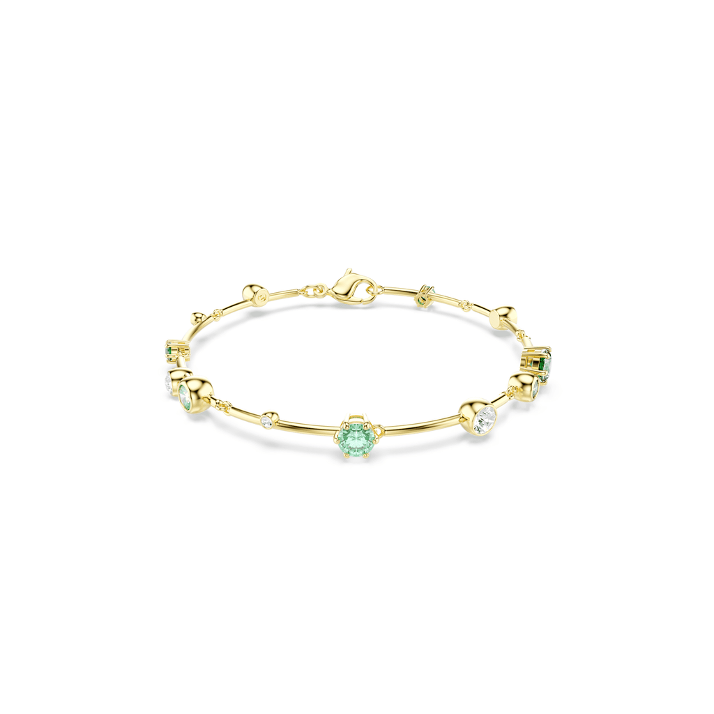 Swarovski Constella bracelet Mixed cuts, Green, Gold-tone plated