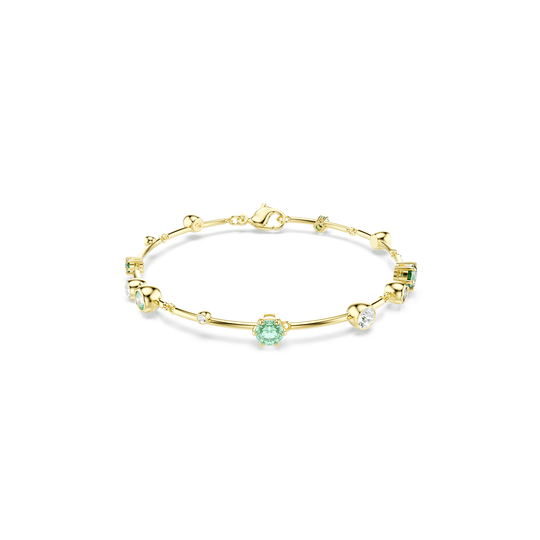 Swarovski Constella bracelet Mixed cuts, Green, Gold-tone plated