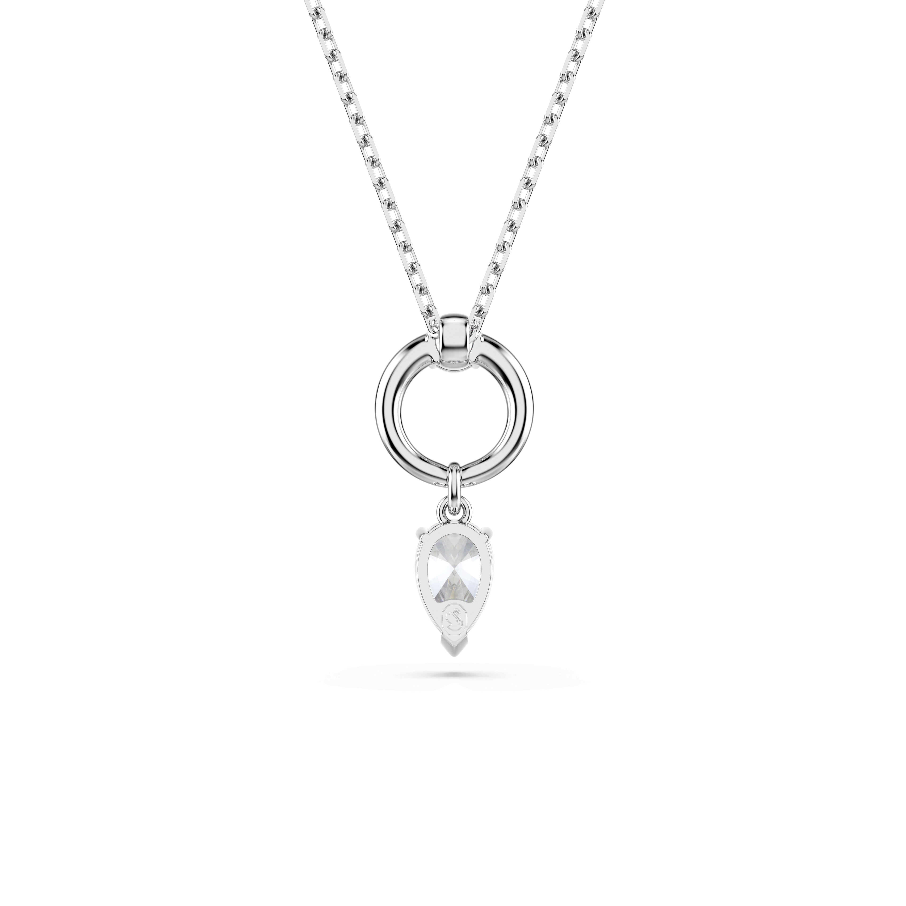 Swarovski Mesmera Pendant Pear Cut, White, Rhodium Plated — view 5