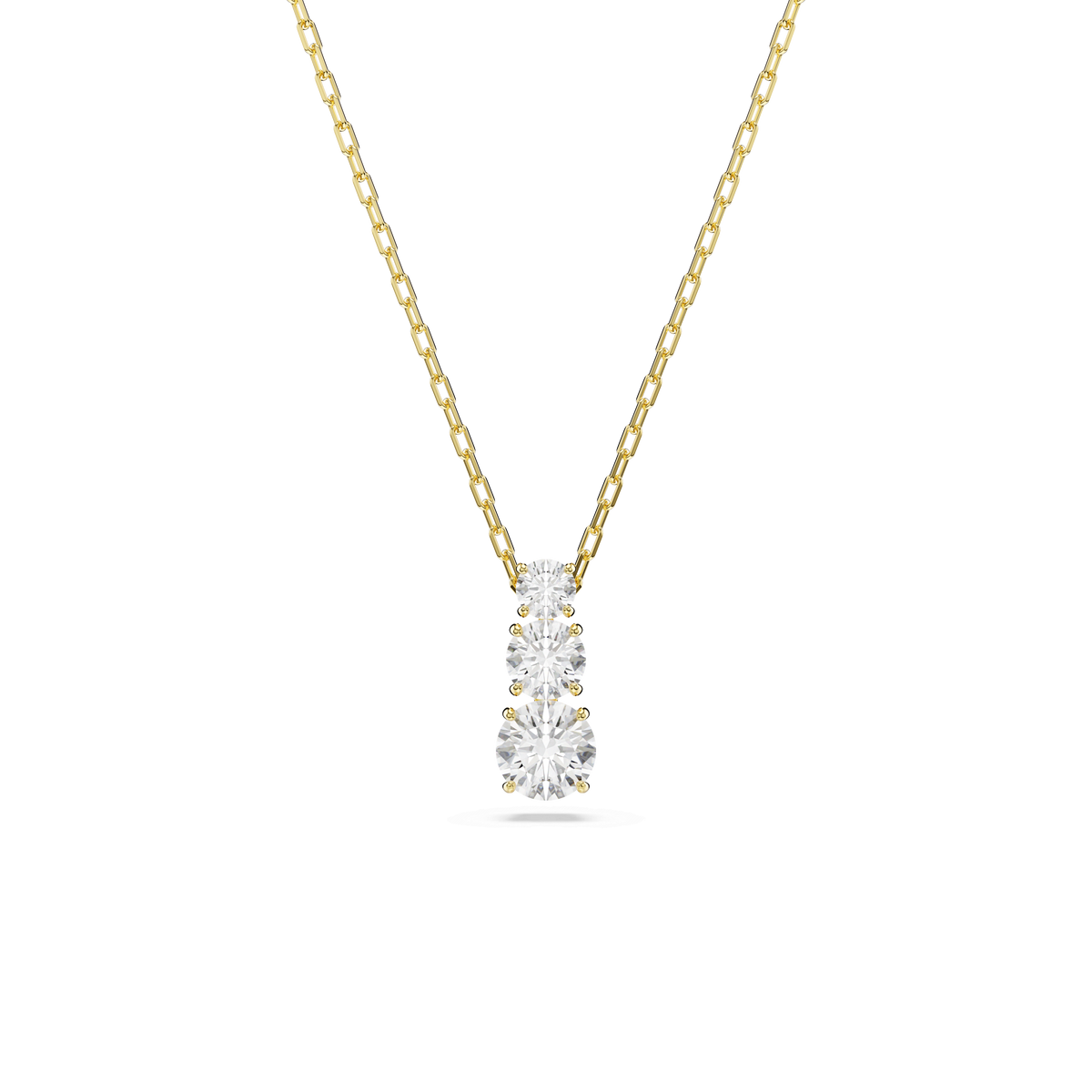 Swarovski Stilla Attract Pendant Round Cut, White, Gold Plated