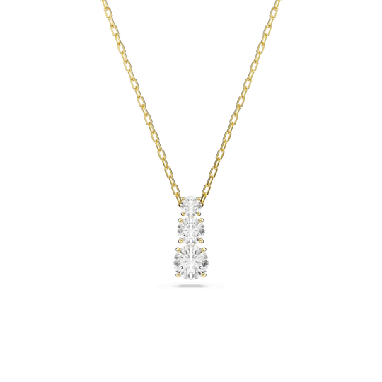Swarovski Stilla Attract Pendant Round Cut, White, Gold Plated