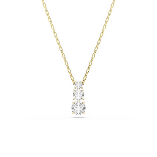 Swarovski Stilla Attract Pendant Round Cut, White, Gold Plated