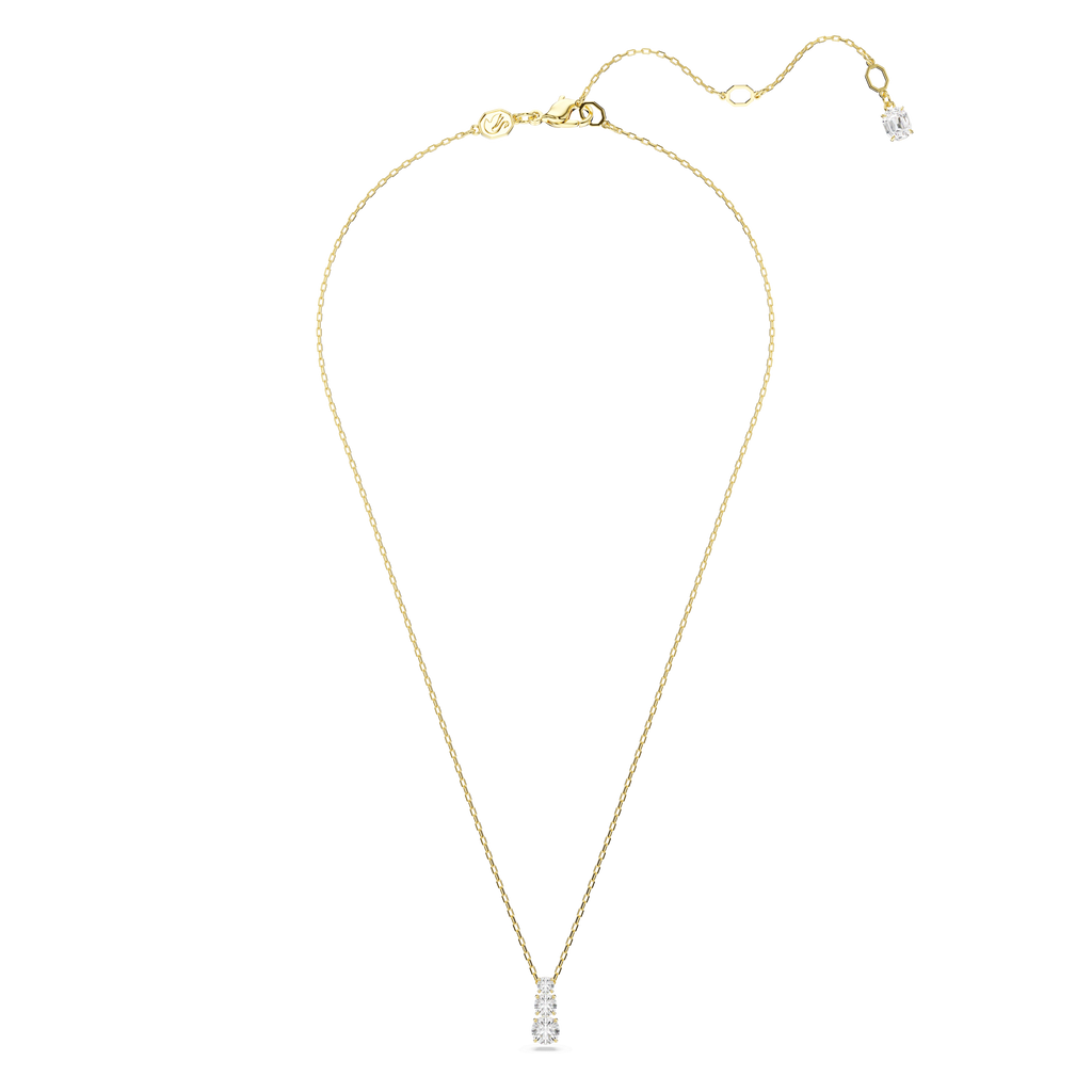 Swarovski Stilla Attract Pendant Round Cut, White, Gold Plated — view 2