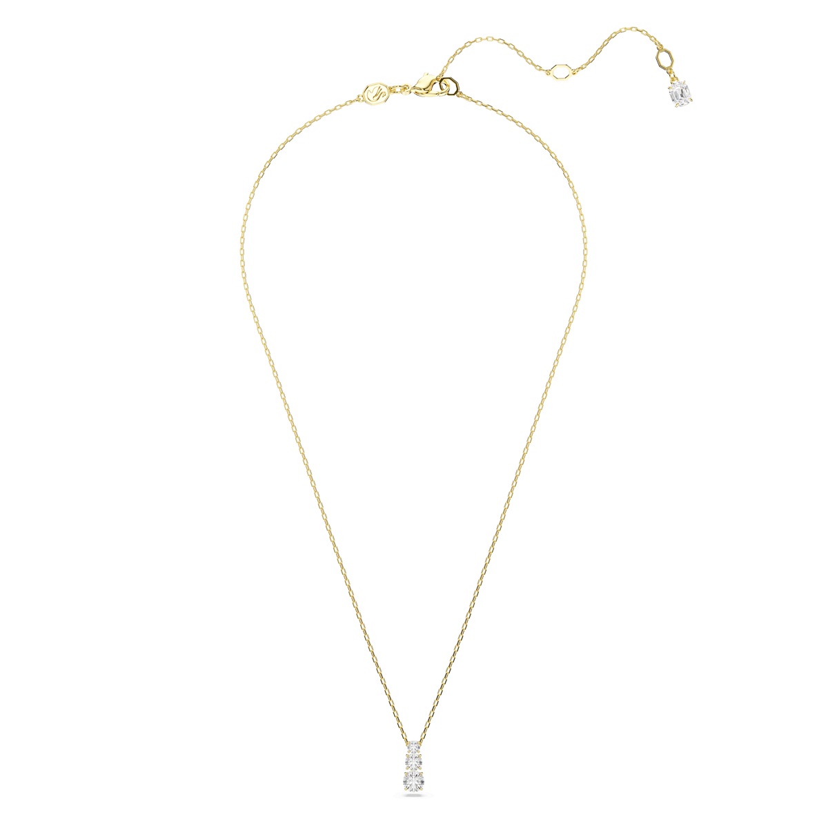 Swarovski Stilla Attract Pendant Round Cut, White, Gold Plated — view 2