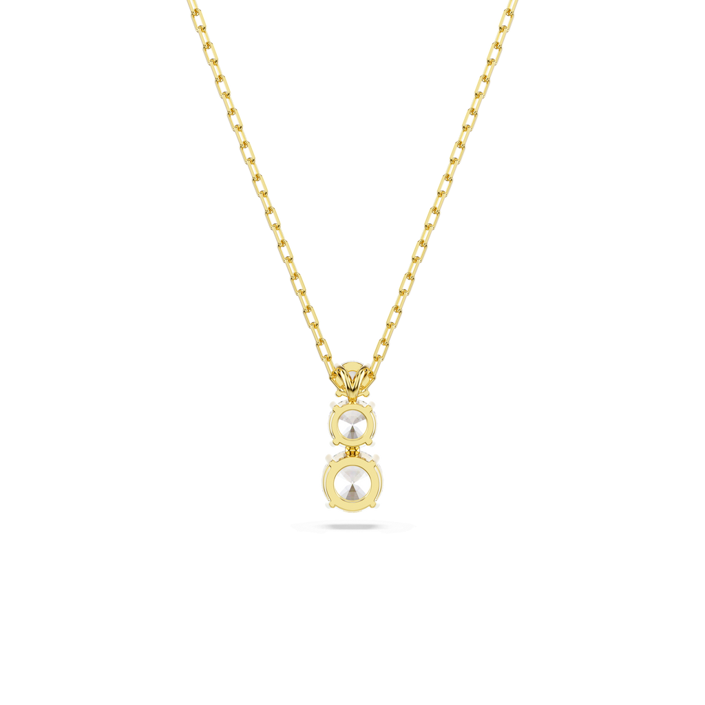Swarovski Stilla Attract Pendant Round Cut, White, Gold Plated — view 5