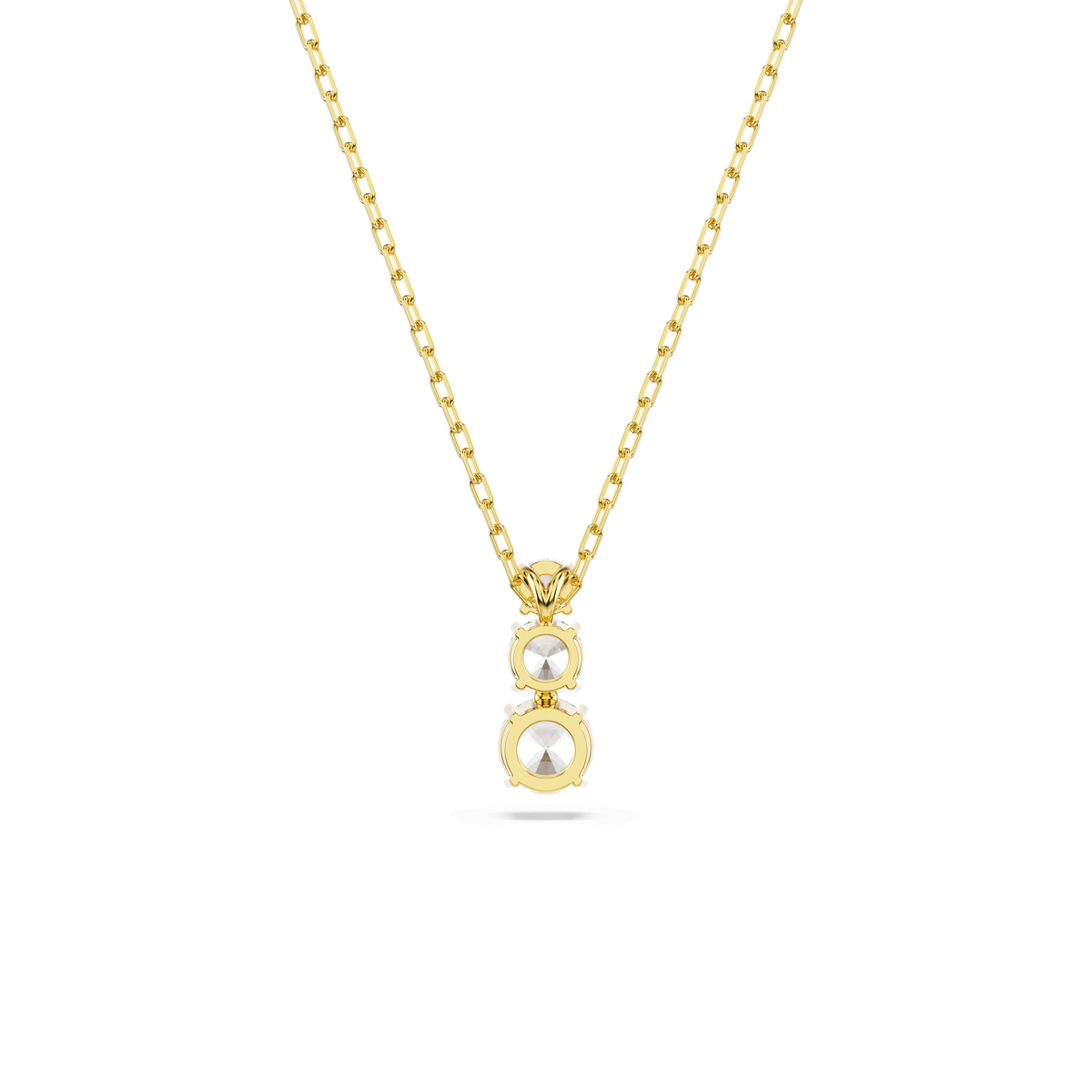 Swarovski Stilla Attract Pendant Round Cut, White, Gold Plated — view 5