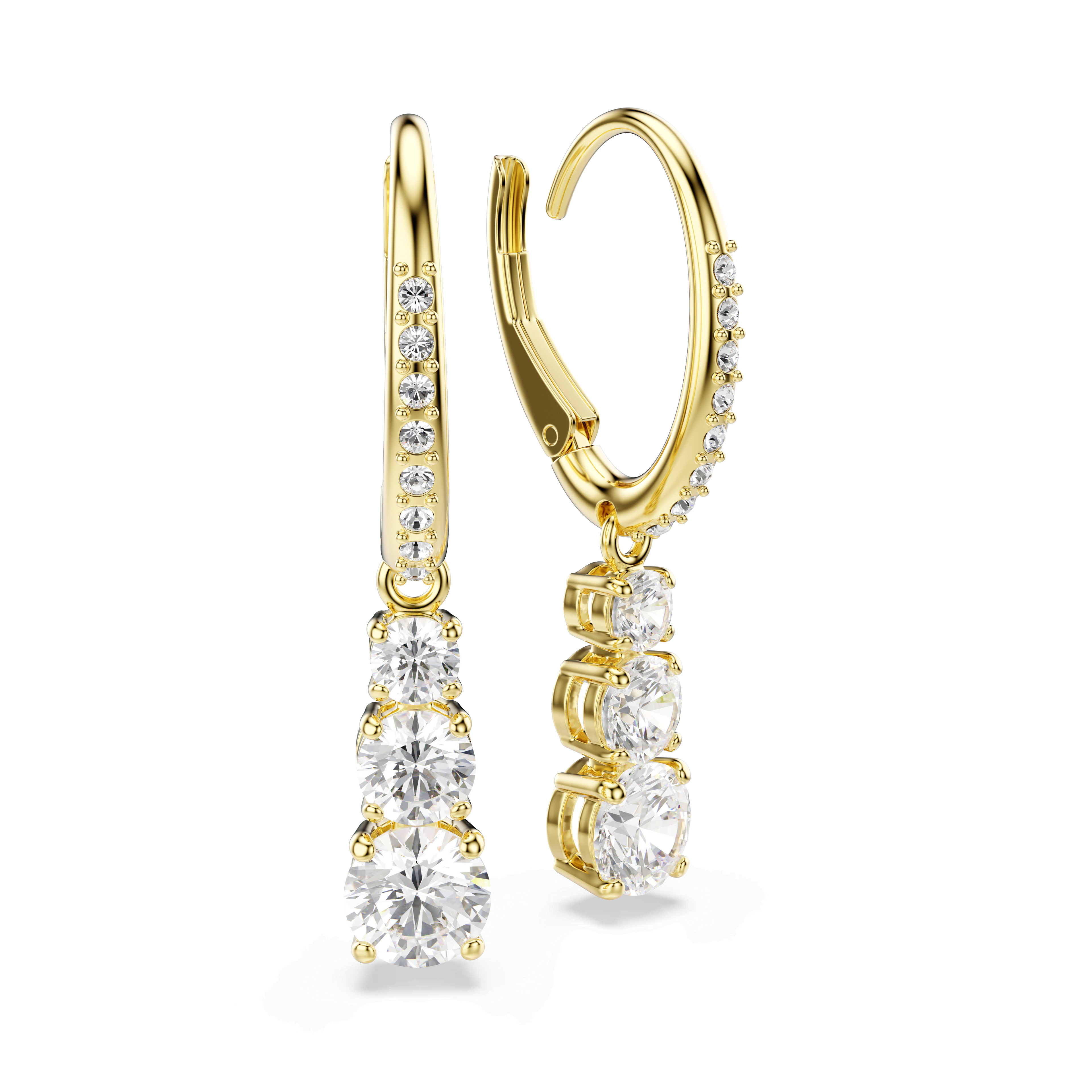 Swarovski Stilla Attract Trilogy Drop Earrings — view 3