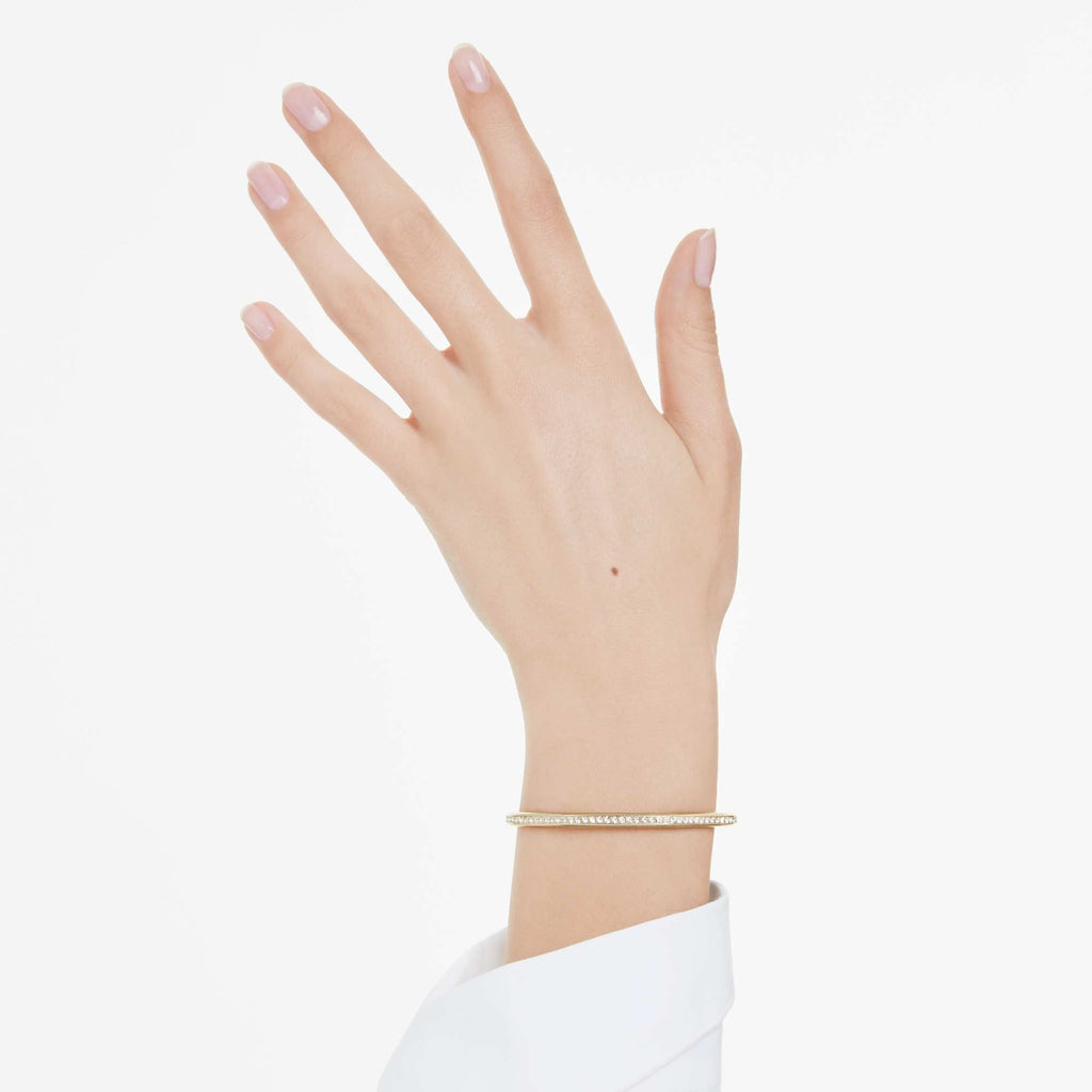 Swarovski Dextera Bangle Octagon Shape, Round Cut, White, Gold Plated — view 2