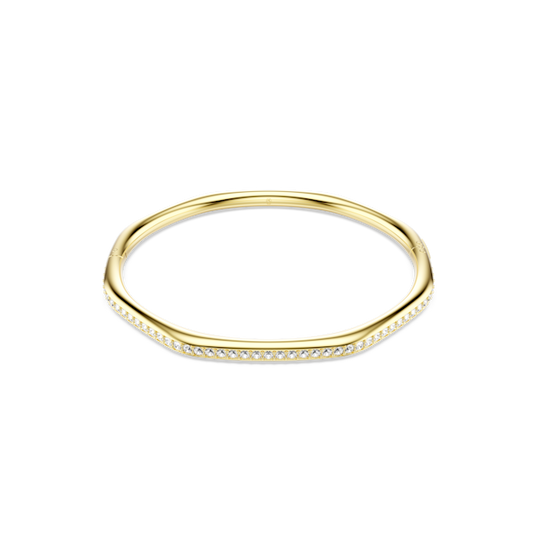 Swarovski Dextera Bangle Octagon Shape, Round Cut, White, Gold Plated
