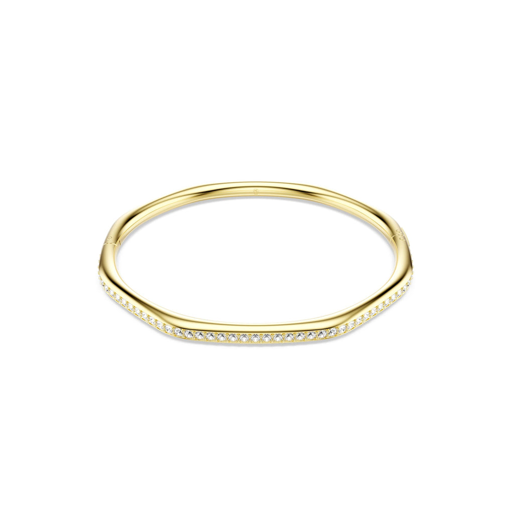 Swarovski Dextera Bangle Octagon Shape, Round Cut, White, Gold Plated