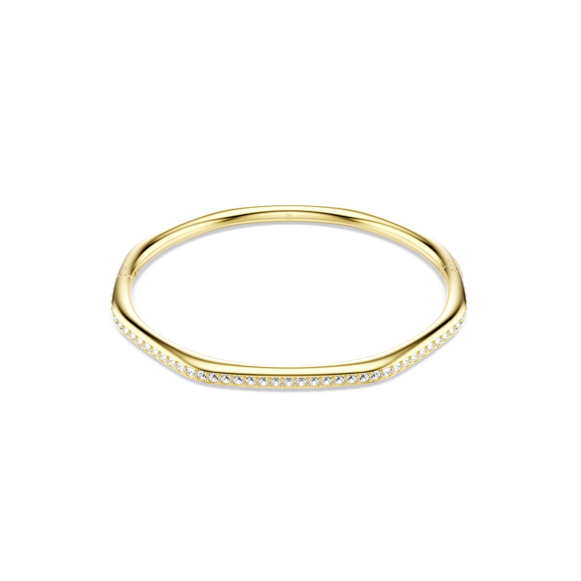Swarovski Dextera Bangle Octagon Shape, Round Cut, White, Gold Plated