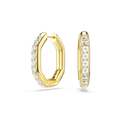 Swarovski Dextera Octagon Round Cut Crystal Hoop Earrings Gold Plated