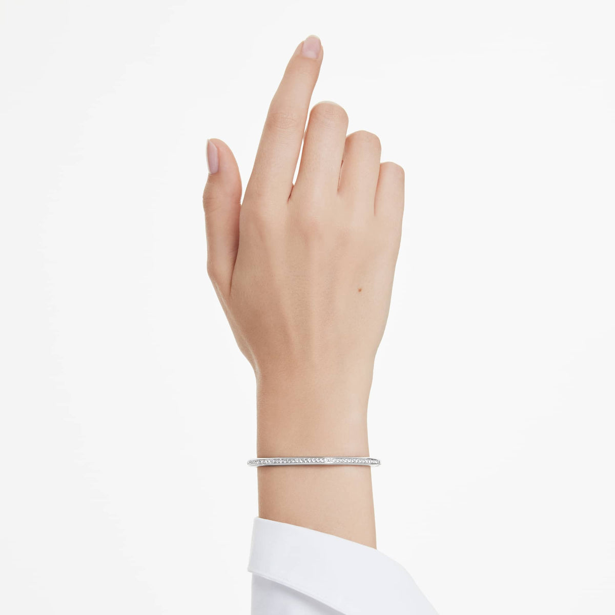 Swarovski Dextera Bangle Octagon Shape, Round cut, White, Rhodium plated — view 2