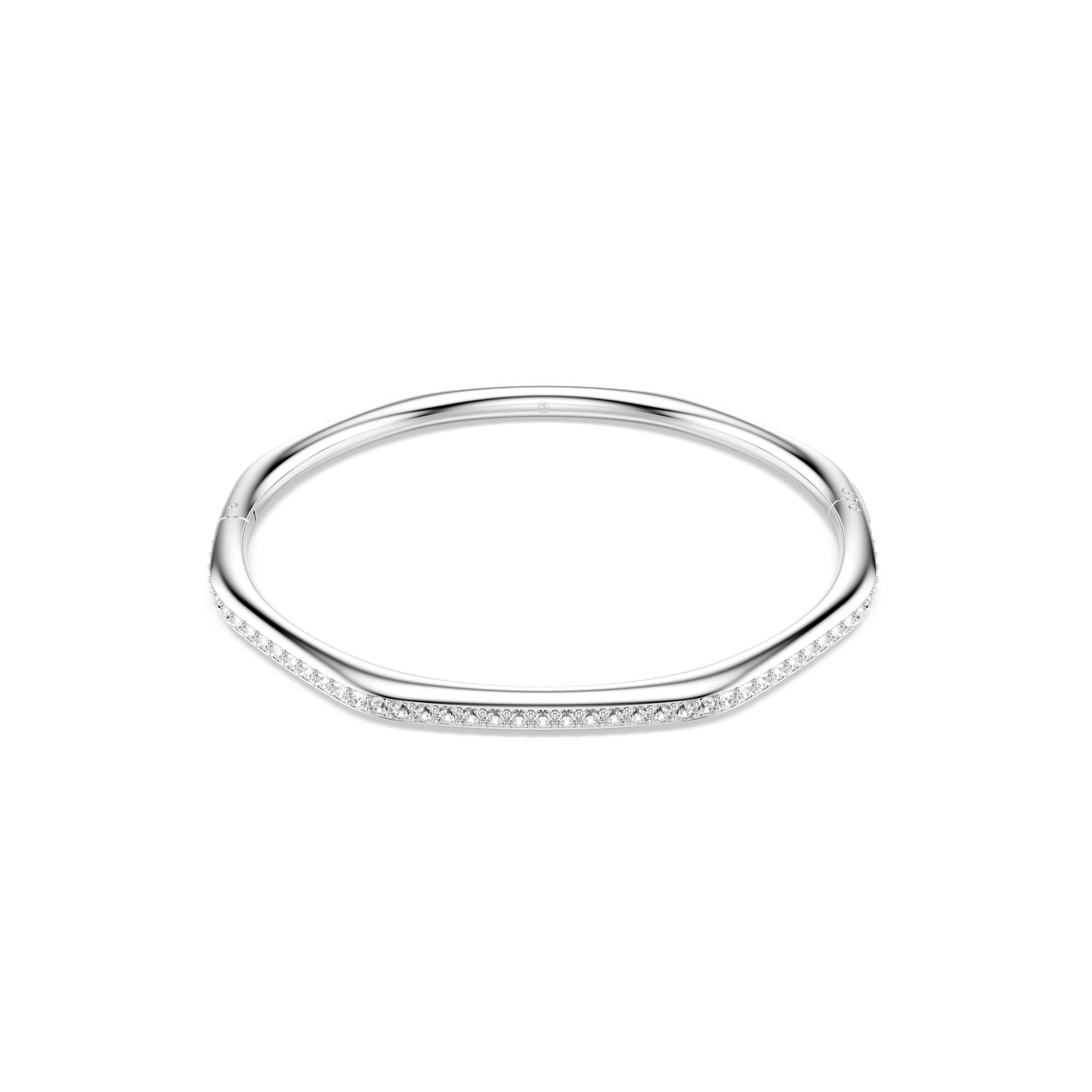 Swarovski Dextera Bangle Octagon Shape, Round cut, White, Rhodium plated