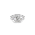Swarovski Matrix Ring Baguette Cut, Knot, White, Rhodium Plated