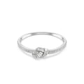 Swarovski Matrix Bangle Baguette Cut, Knot, White, Rhodium Plated