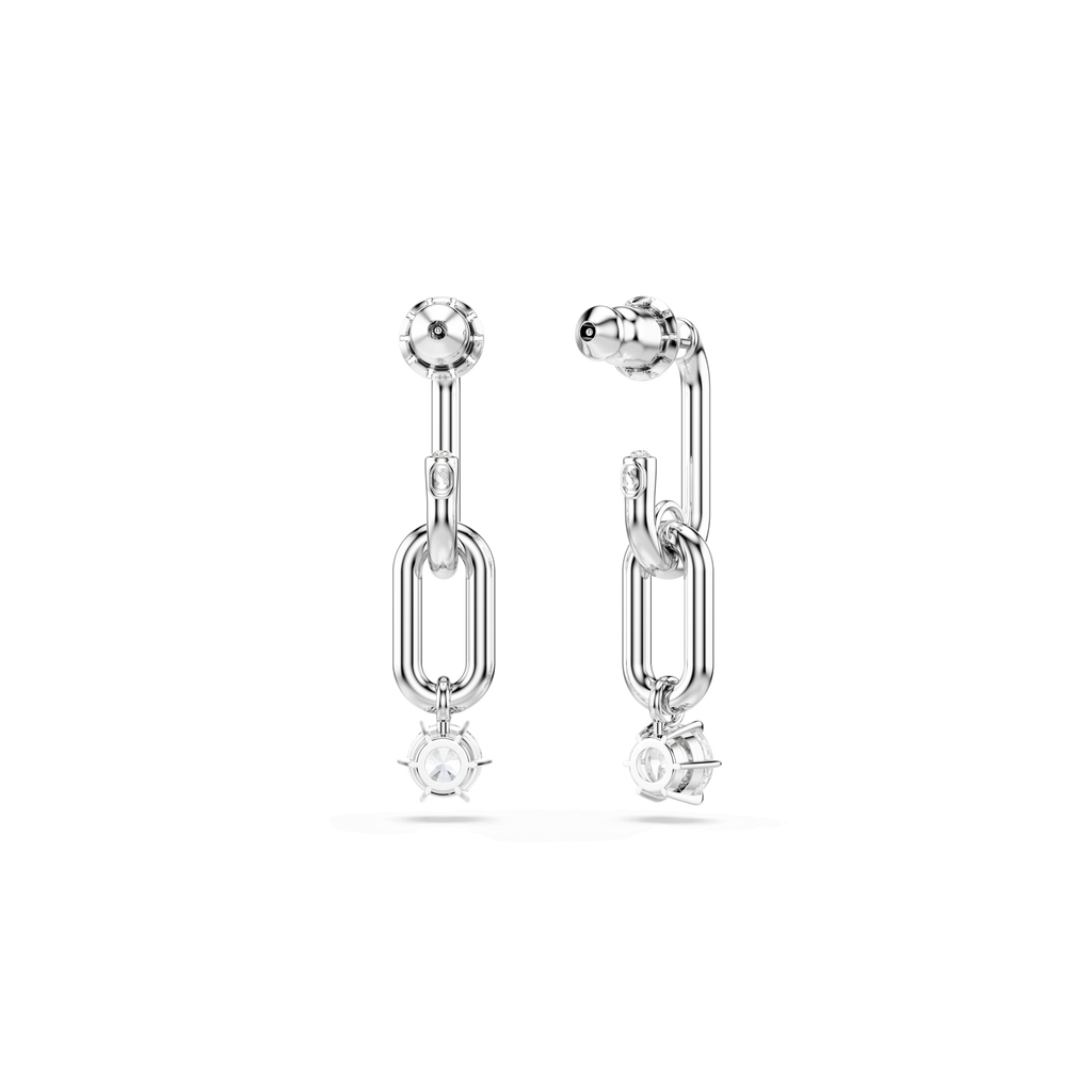 Swarovski Constella Drop Earrings Round Cut, White, Rhodium plated — view 4