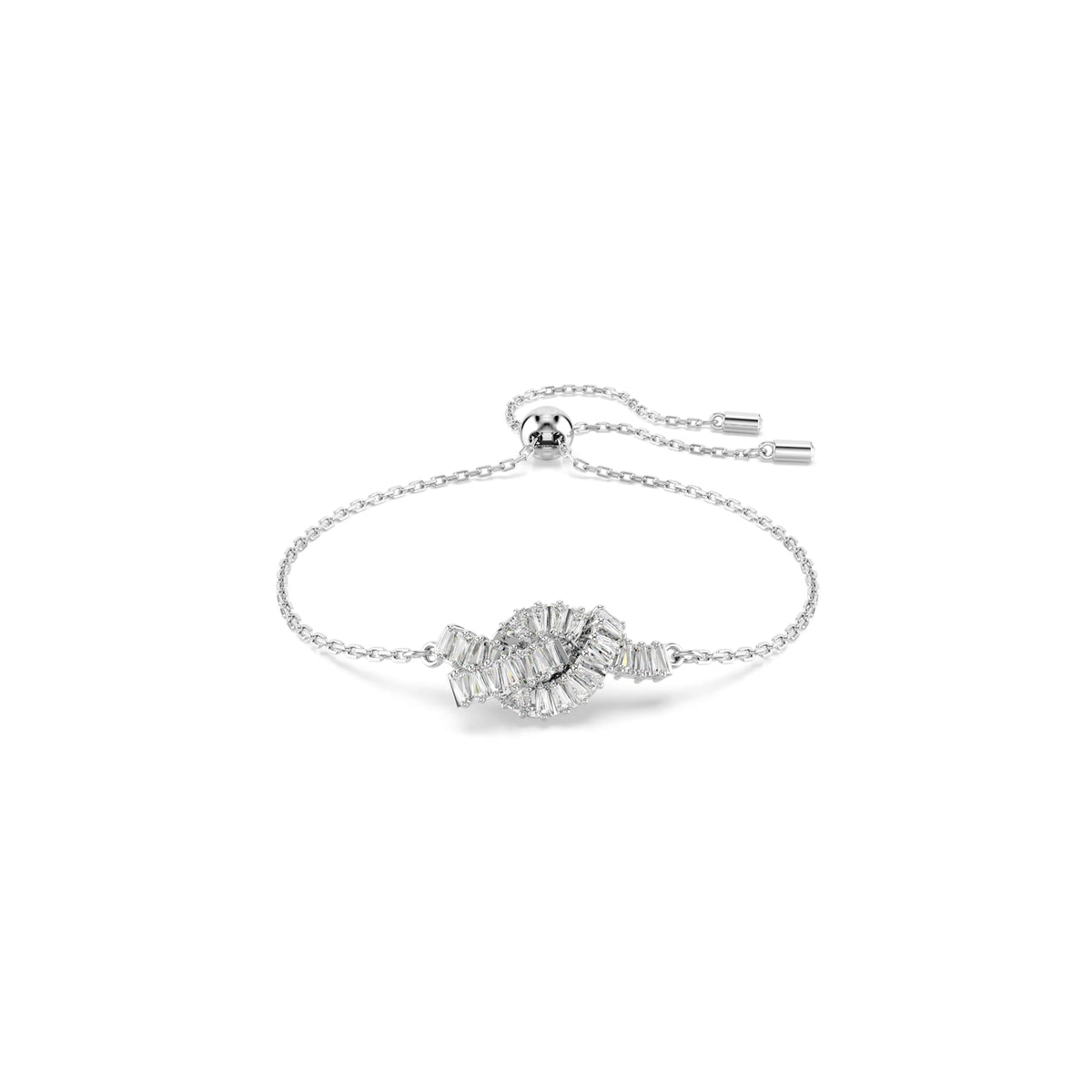Swarovski Matrix Baguette Cut Knot Bracelet Rhodium Plated
