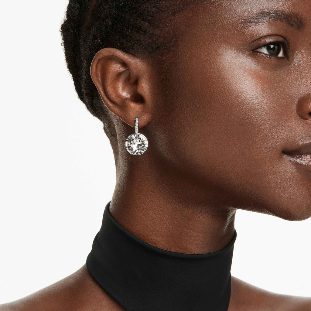 Swarovski Matrix Drop Round Cut Crystal Earrings — view 2