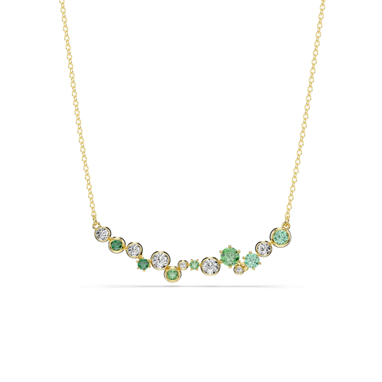 Swarovski Constella Green Mixed Cuts Crystal Necklace Gold Plated