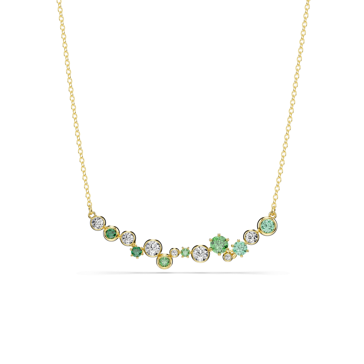 Swarovski Constella Green Mixed Cuts Crystal Necklace Gold Plated