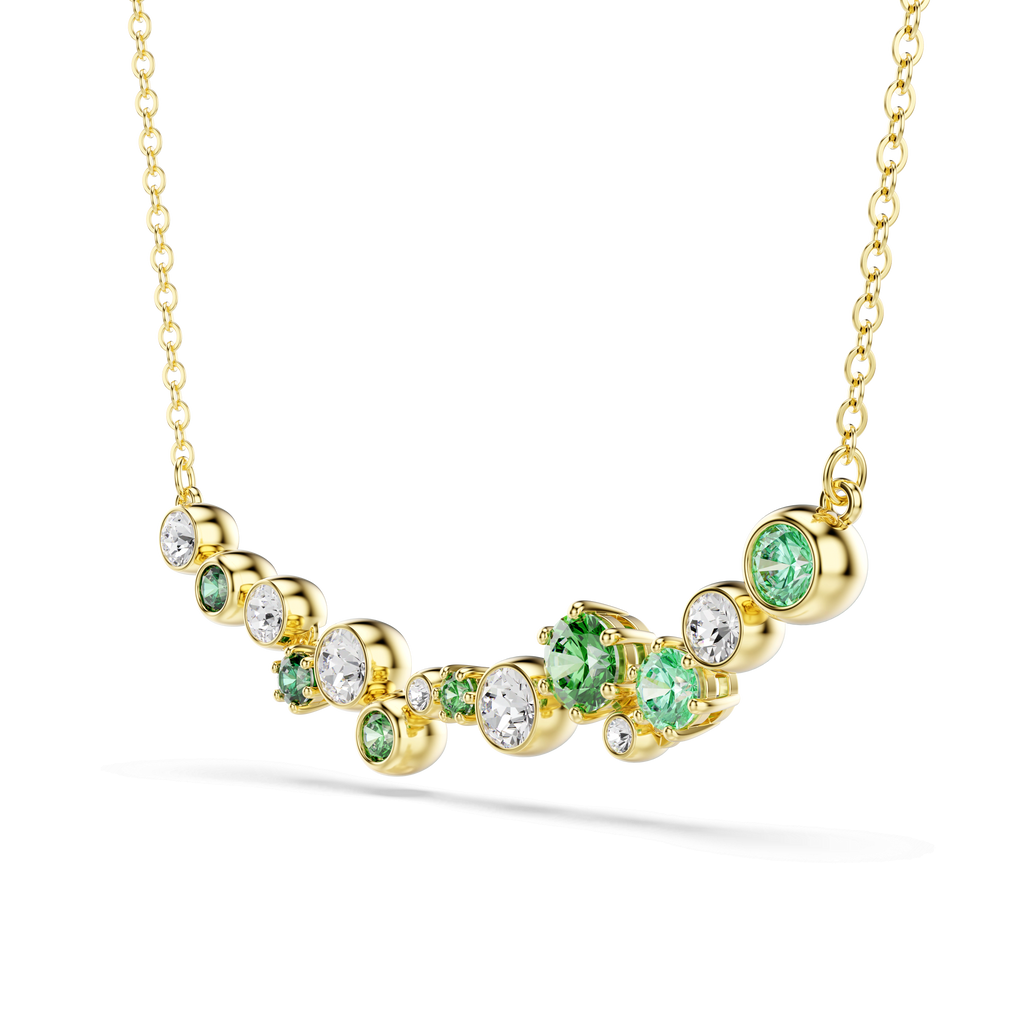 Swarovski Constella Green Mixed Cuts Crystal Necklace Gold Plated — view 3