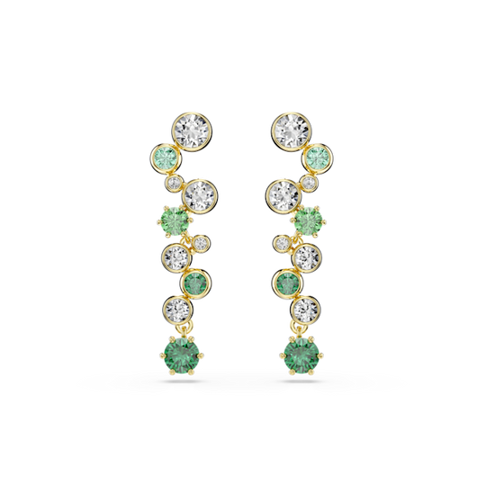 Swarovski Constella Green Drop Earrings Gold Plated